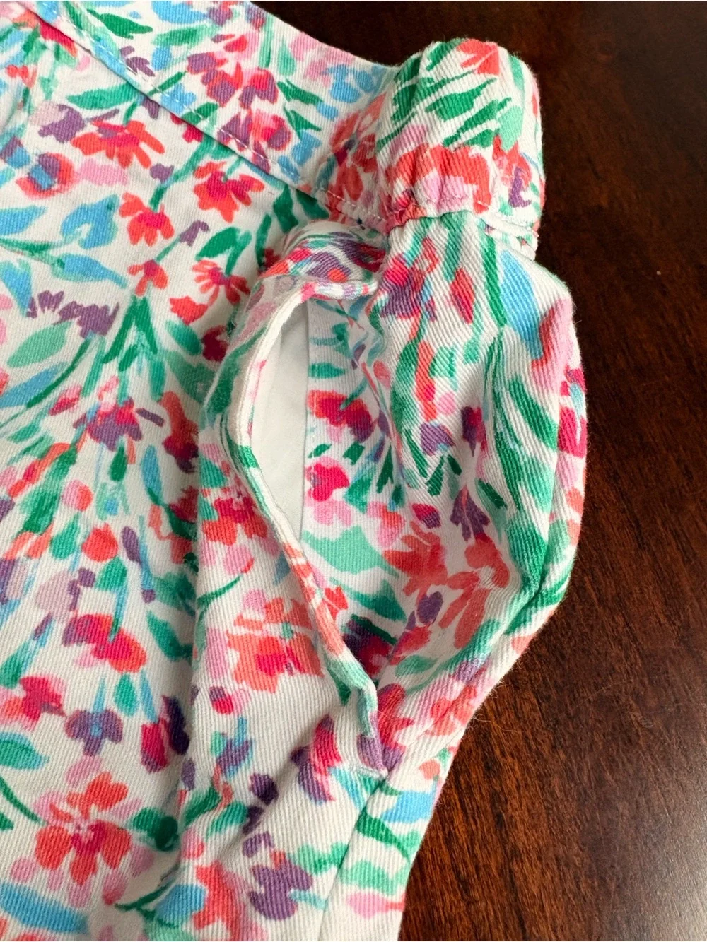Crewcuts Girls' High-Waist Orange Fruit Print and Pink Floral Shorts  size 6